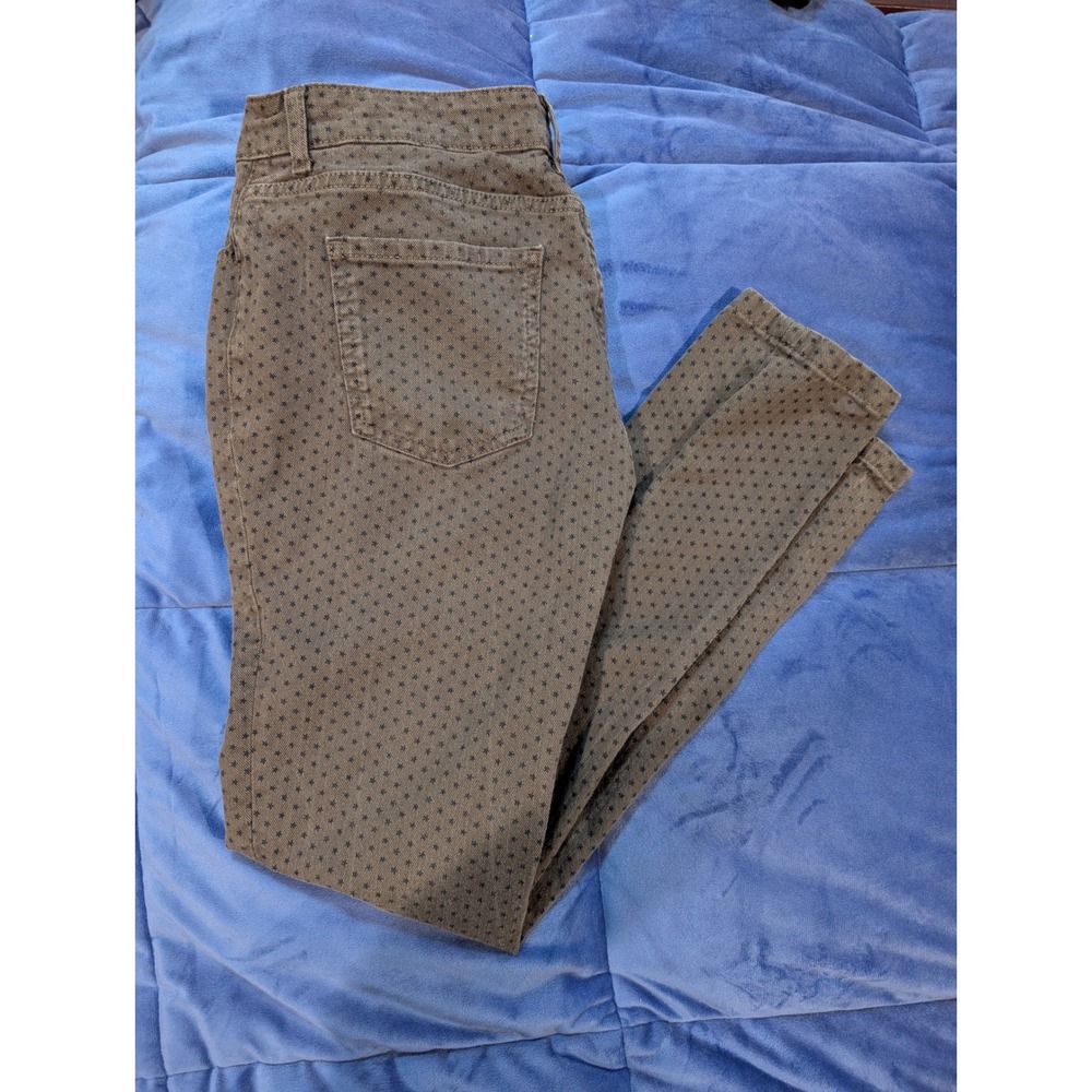 Boden Women's Khaki Star Print Skinny Leg Jeans - Size 6P